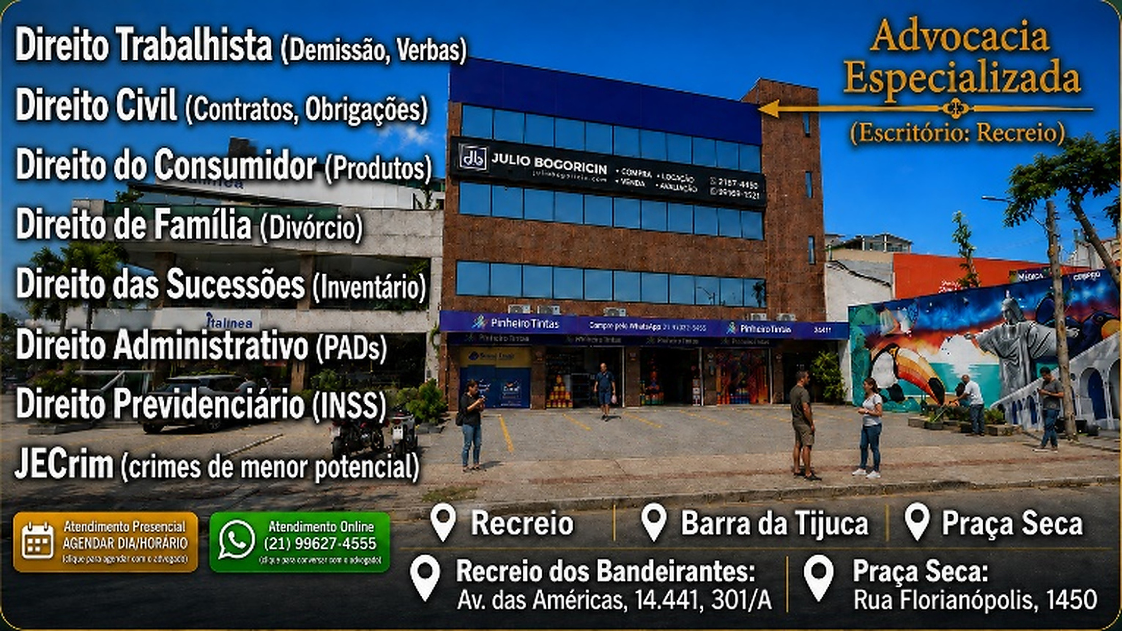 Advocacia especializada: áreas de atuação, endereços e formas de atendimento